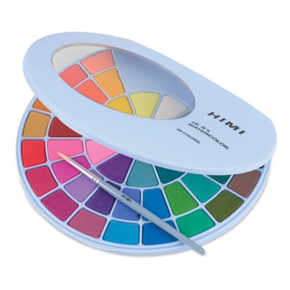 3719 himi akvarelove barvy solid 38 colours in pans blue edition