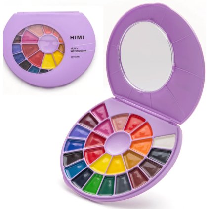 3722 3 himi akvarelove barvy semi moist 24 colours in pans purple edition