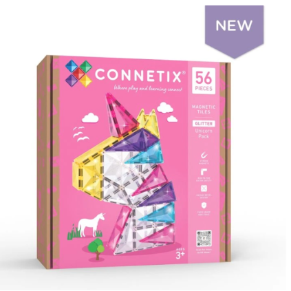 Connetix - Magnetická stavebnice se třpytkami Jednorožec - 56 ks