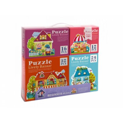 Mideer - Set 4 kusů puzzle 4 v 1 - Pohádkové město