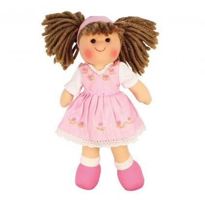 Měkká panenka  - Bigjigs Toys - Rose - 28 cm