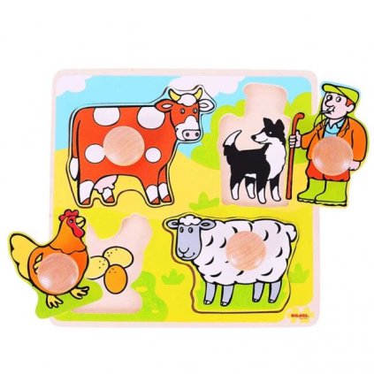 Vkládací puzzle - Bigjigs Toys - Farma