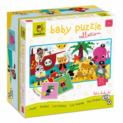 Ludattica - Oboustranné puzzle pro nejmenší Pirátský poklad - baby puzzle