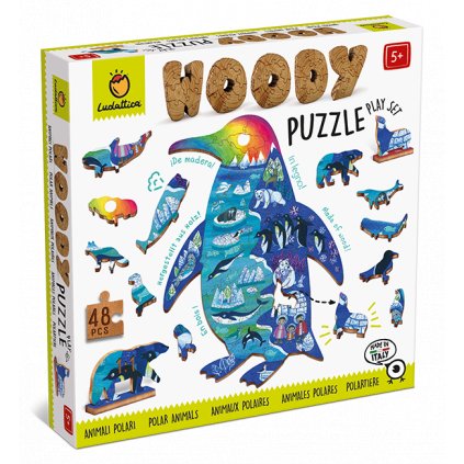 Ludattica - Dřevené puzzle Polární zvířátka - Woody