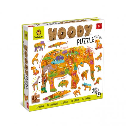 Ludattica - Dřevěné puzzle Savana - Woody