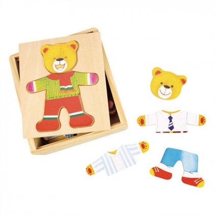 Bigjigs Toys - Oblékací puzzle Pan medvěd