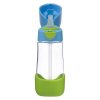 b.box - Láhev na pití s brčkem 450 ml - modrá/zelená