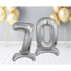 Godan - Balónek fóliový STŘÍBRNÝ s číslicí 0,1,2,3,5,6,7,8,9 SMART 74 cm