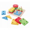 Bigjigs Toys - Nasazování barevných tvarů na tyče