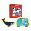 Puzzle s pytlíčky na uložení a certifikátem - Mideer - LEVEL 01 - Zvířátka
