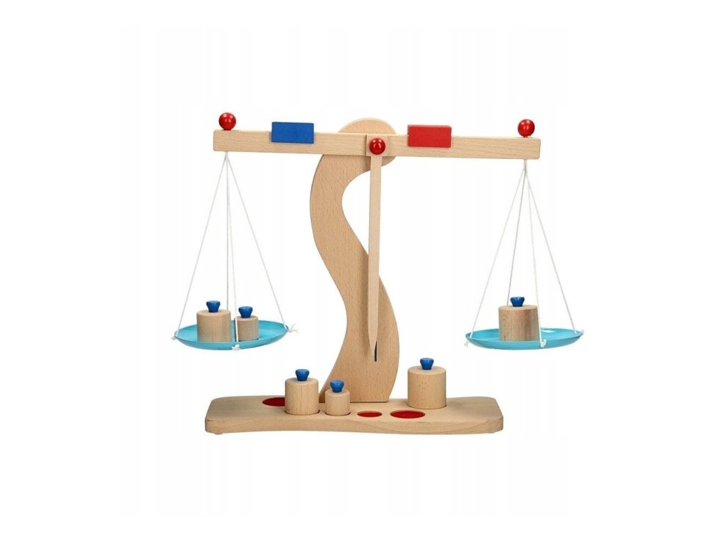 Dřevěná váha se závažím zn. Goki