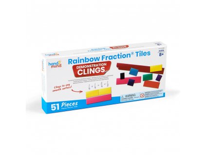 Vzdělávací pomůcka na zlomky - samodržící - Rainbow Fraction® Tiles Demonstration Clings