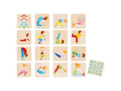 Gymnastické pexeso ze dřeva (32 dřevěných kartiček)