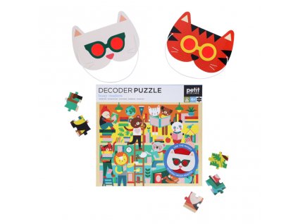 Dekódovací puzzle se 3D brýlemi Petit Collage