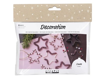 Mini kreativní sada: Dekorace hvězd – červené hvězdy pro vánoční tvoření