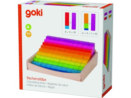 Sada velkých dřevěných počítacích tyček (100 kusů) - barevná matematika v praxi