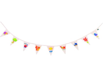 DIY girlanda vlaječek – 9 kusů, fair trade, 110 cm