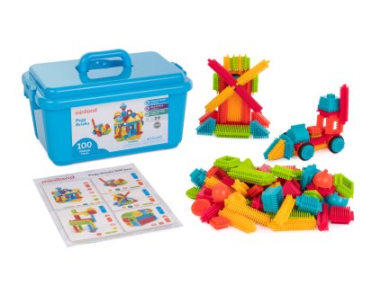 STEM Stavebnice Pegy Bricks, 100 dílků