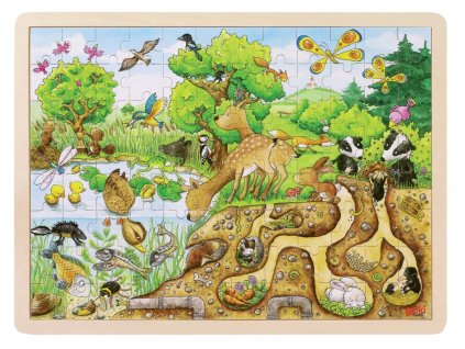 6286 zivot v prirode drevene puzzle s ramem 96ks 40 x 30 cm