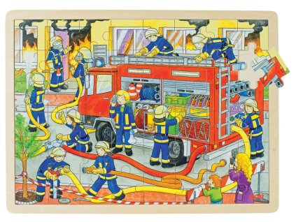 7345 hasici drevene puzzle s ramem 48 dilku 37 x 27 cm