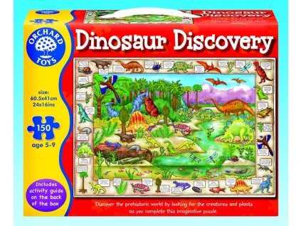 7600 objevovani dinosauru anglicke popisky kartonove puzzle 150 dilku 60 5 x 41 cm