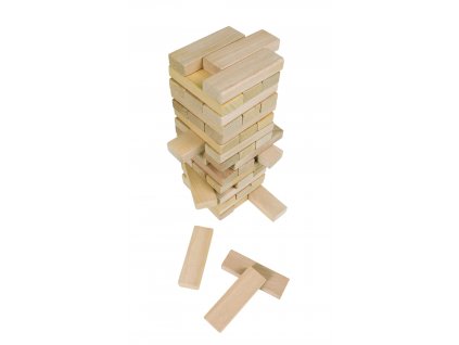 7669 balancni vez z drivek prirodni drevo 51 dilu 8 x 8 x 26 cm