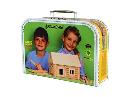 Česká dřevěná stavebnice Walachia Vario suitcase - 91 kusů, kufřík