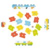 Dřevěná hra s puzzlíky Goki - vláčky
