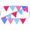 Vlaječková girlanda modro-červená – dekorace pro děti nejen na oslavy (13 kusů)