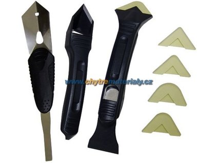 SEŘEZÁVAČ STARÝCH SILIKONŮ, kov. a plast. + sada spárovaček 8ks