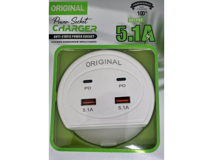 Multifunkční Nabíjecí Adaptér 2x USB a 2x USB-C