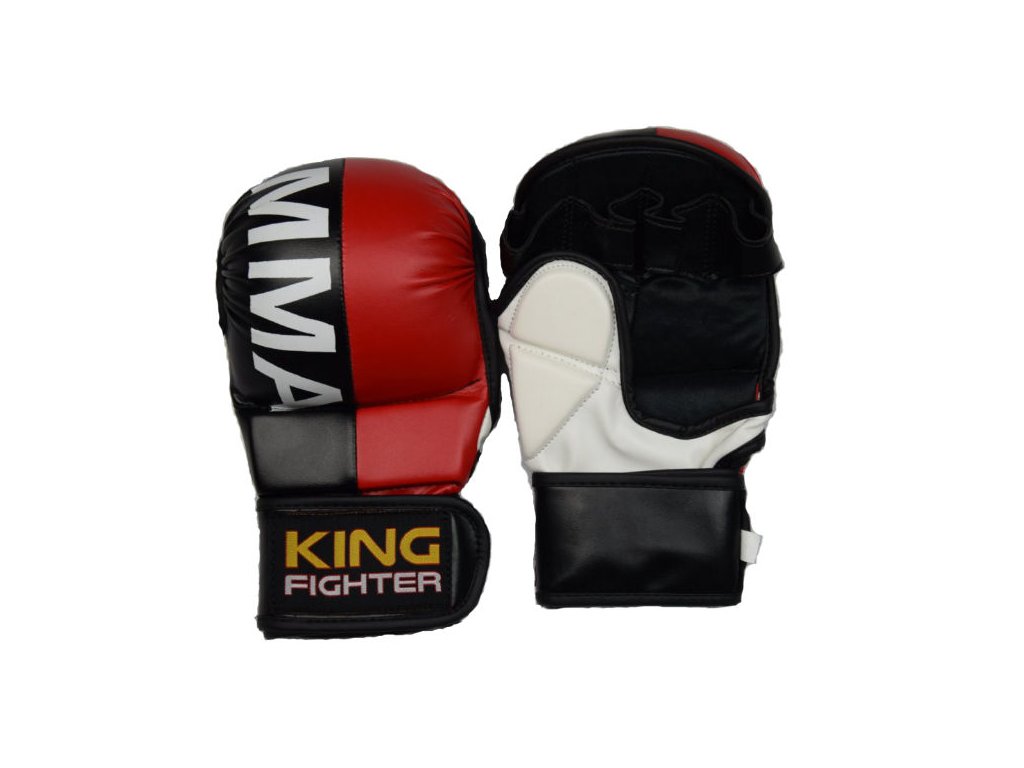 King Fighter MMA rukavice double černo červené