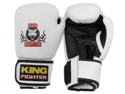 Boxerské rukavice King Fighter bílé (Velikost 10 oz)
