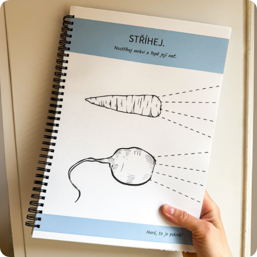 Stříhací úkol z Pracáčku – stříhání natě