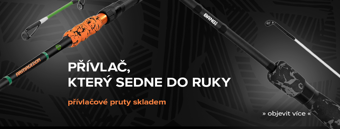 Přívlač, který padne do ruky. Přívlačové pruty skladem