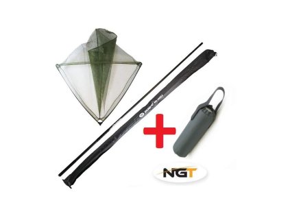 NGT Podběrák Carp Deluxe Carbon 42 with Handle + Plovák Zdarma!