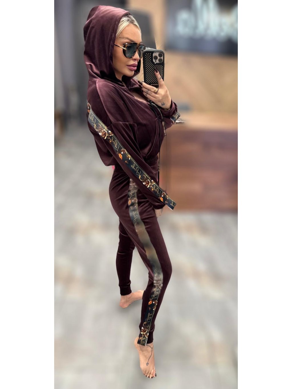 Teplákový trojkomplet NORA čokoládový