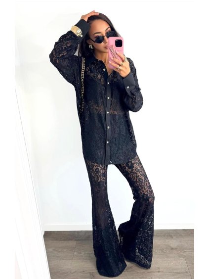 Extravagantné nohavice BELLA čierne