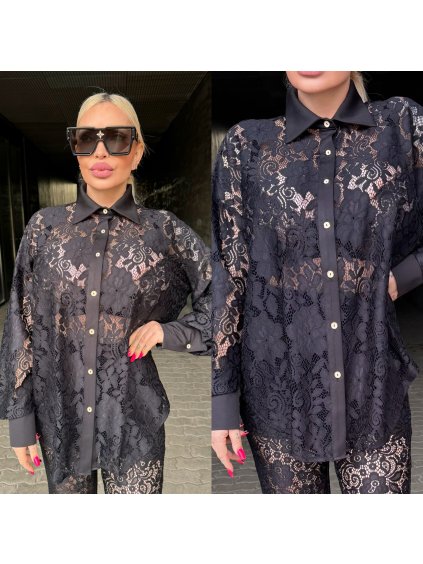 Extravagantná košeľa BELLA čierna