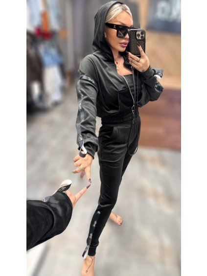 Plyšový trojkomplet MAYA čierno-zlatý