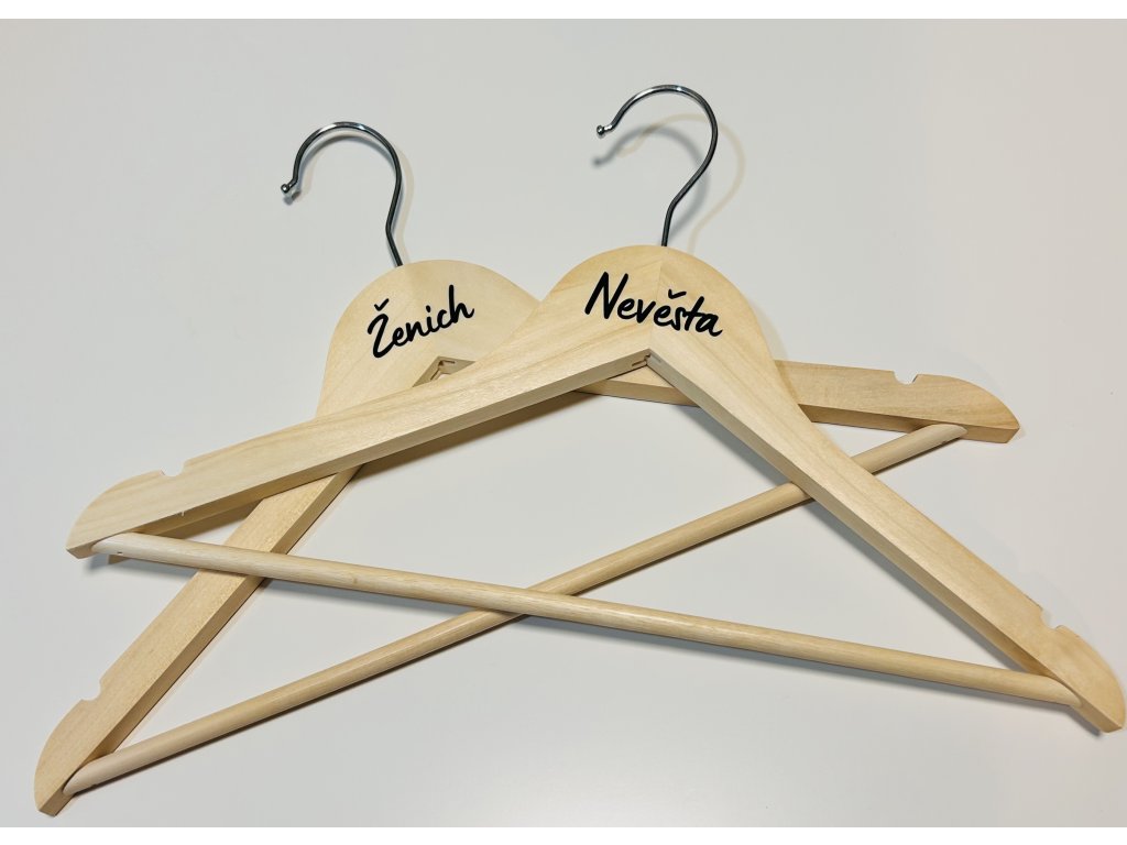 přírodní ramínka  Ženich & Nevěsta