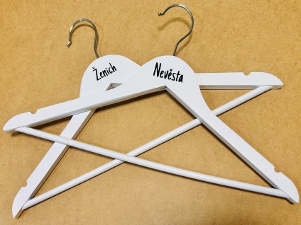 bílá ramínka Ženich & Nevěsta