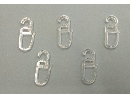 Záclonový háček střední - transparentní č. 55