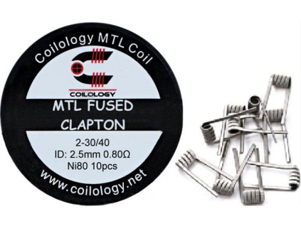 Spirálky Coilology MTL Fused Clapton Ni80 0,8 ohm (Poměr - PG/VG 1ks)