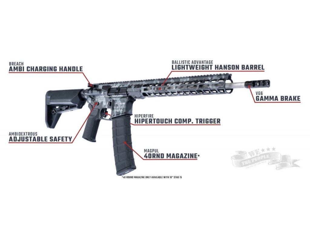 Puška sam. Stag Arms model: STAG 15 Select Rifle "We The People" hlaveň 16"