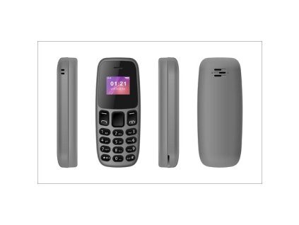 Mini mobilní telefon BM105 šedý (nejmenší dual SIM na trhu)
