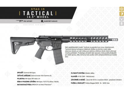 Puška sam. Stag Arms model: STAG 15 Tactical hlaveň 14,5", Black