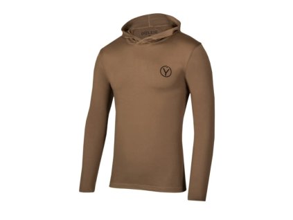 dylejc solis funkcni tricko s kapuci dlouhy rukav brown hnede a