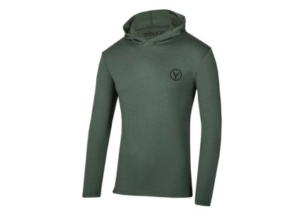 dylejc solis merino funkcni tricko s kapuci dlouhy rukav zelene green a