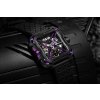 97 x series stainless steel mechanical skeleton wristwatch purple